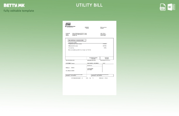 Модерен стил Шведска шаблон за комунални сметки NVSH Energi